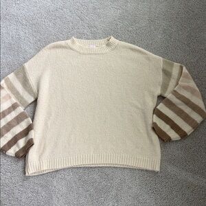 Pink Lily Cream Knit Sweater Size M